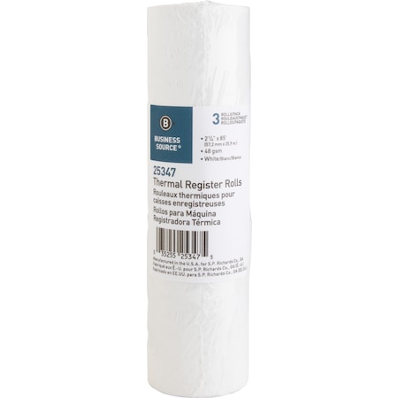 Business Source Thermal Print Thermal Paper 2 1/4" x 85 ft, PK3 25347